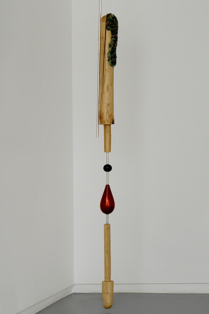 Sarah Pichlkostner, Moss finger liquid soil dripping seeds prodding eye, exhibition view. Courtesy of Annet Gelink Gallery