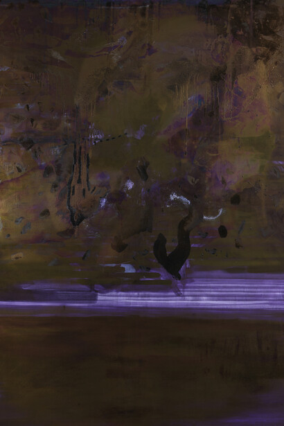 Sigmar Polke, German, 1941–2010, Negative Value II (Mizar) (Negativwert II (Mizar)), 1982, Dispersion paint, resin, and pigment on canvas, 103 1/8 × 79 1/8″ (262 × 201 cm), Private Collection, Photo: Alistair Overbruck © 2014 Estate of Sigmar Polke/ Artists Rights Society (ARS), New York / VG Bild-Kunst, Bonn