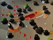 Michael Halak, Syrian-African Cracked Olives oil on canvas, 120 x 80cm, 2014