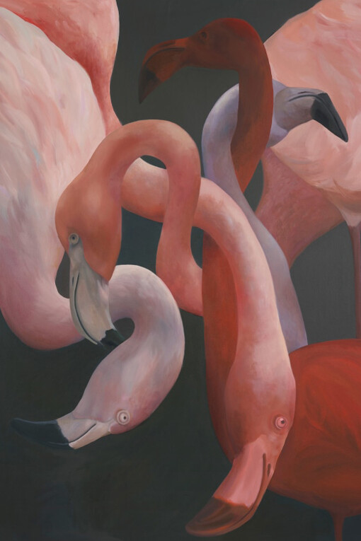 Holly Lowen, Flamingo abstract, 2024. Courtesy of Simchowitz Gallery