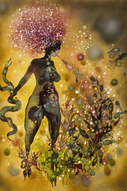 Shiva Ahmadi, Wings and whispers (detail), 2024. Courtesy of Haines Gallery