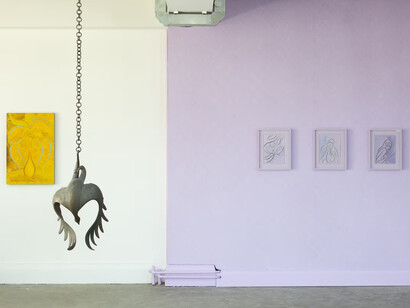 Koak, The window set, exhibition view. Courtesy of Union Pacific Gallery