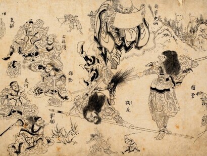 Bozzetto per il “Romanzo dei tre regni” di Katsushika Hokusai, 1830, collezione del Museo d'Arte di Honolulu
