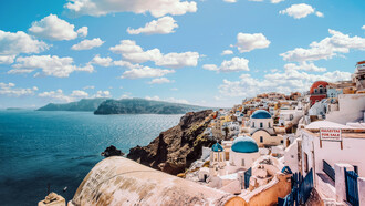 Majestic view of the Agean Sea, Santorini, Greece