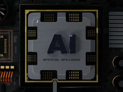 The image features a computer chip with the letters "AI" on it, representing AI regulation and codes of practice, along with elements of AI governance