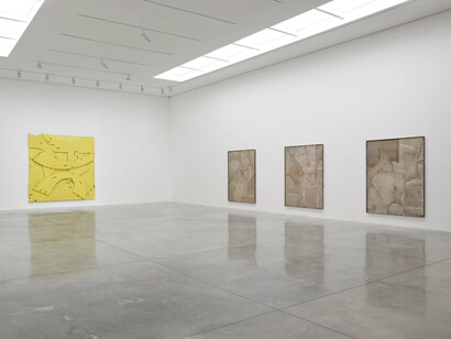 Virginia Overton, Paintings, exhibition view. Courtesy of White Cube