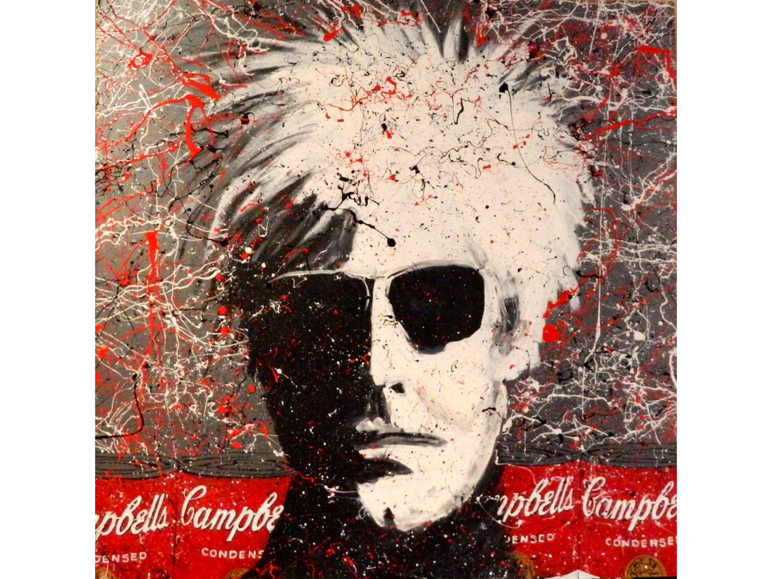 Charles Weiss, Andy Warhol, Acrylic on Wood Panel, 48 x 48 inches