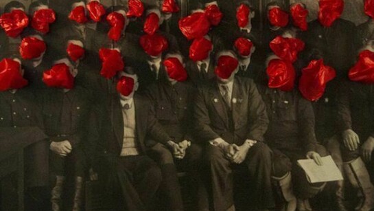 Irina Nakhova, "Top Management," 2013, From "Without a Title" project, Laminated print on vinyl, board, parachute silk, 75 x 118 inches