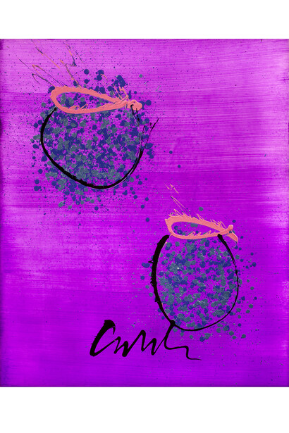 Dale Chihuly, Basket Drawing on Acrylic, 2014, 52 x 43” (pink)