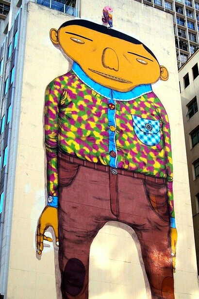 Grafiti/mural "El extranjero", Valle de Añangabaú, San Pablo, 2011