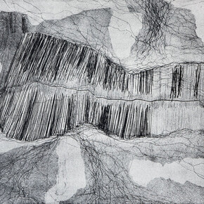 Maria Candeo, Coltivazioni di cereali, Biskra, Algeria, ceramolle, acquatinta, acquaforte, mm 197 x 297, 2015