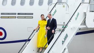 Los duques de Cambridge a su llegada a Jamaica