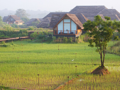 Chalets overlooking rehabilitated paddy fields © Gehan de Silva Wijeyeratne