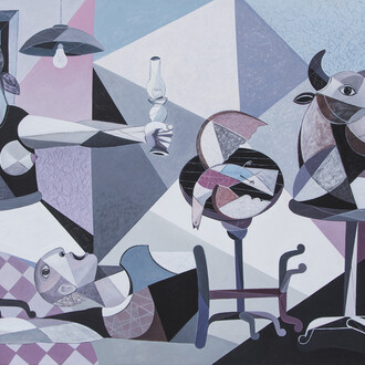 Oussama Diab, What Happened Here - In the Company of Picasso, 2015, Acrylic on canvas, 185 x 295 cm
image