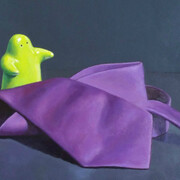 James Guy Eccleston - The Green Man and the Serpent 38x46cm Oil on Board. Courtesy of Ffin y Parc