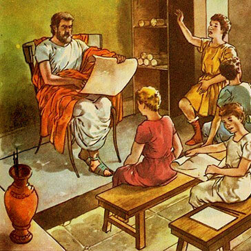 Insegnamento nell'antica Roma. Oltre alla figura del pedagogo, l’educazione romana prevedeva altre figure: il "ludi magister" o "primus magister", spesso di condizione servile, destinato all’istruzione di bambini dai 7 agli 11 anni