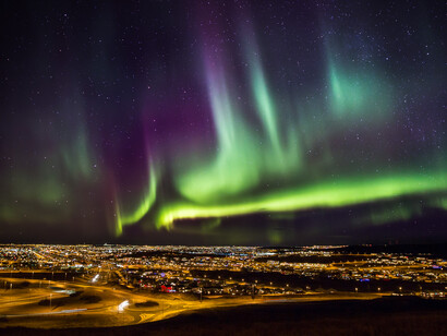 Northern Lights over Reykjavik