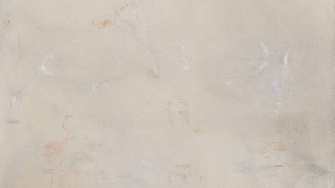 Maaike Schoorel, Swans and Swimming Pool (detail), 2014, oil on canvas, 173 x 137 cm - 68 1/8 x 54 inches, Copyright the artist, Courtesy Maureen Paley, London