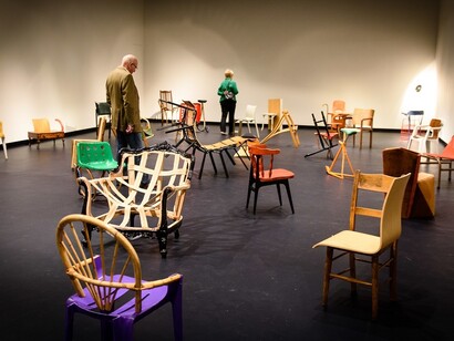 Martino Gamper. 100 Chairs in 100 Days. Exhibition view at City Gallery Wellington, 2017