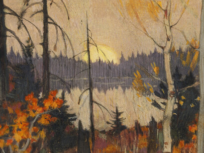 Clarence Gagnon (1881-1942)
Northern Land, 1928-1933
gouache and mixed media on paper
sheet: 15 x 15.9 cm; image: 7.3 x 7.9 cm
Gift of Colonel R.S. McLaughlin
McMichael Canadian Art Collection
1969.4.1