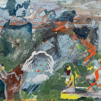 Per Kirkeby, Elisabeth på orinoco-floden (detail), 1967. Courtesy of Galleri Bo Bjerggaard