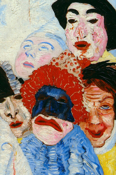 James Ensor, La muerte y las máscaras (detalle), 1897