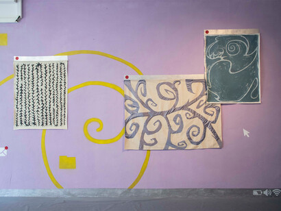 Exposição "Arrepio na Espinha", no Estúdio Bonfim. O vocabulário vernacular do universo digital é somado à narrativa artística