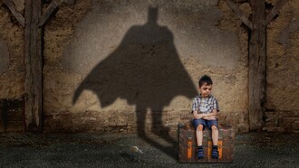 A boy whose superhero is within him in the shape of Batman