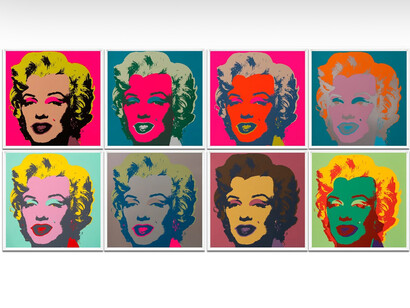 Andy Warhol – Marilyn Diptych (1962). La reiteración de la imagen de Marilyn revela una tensión entre memoria colectiva y pérdida de individualidad
