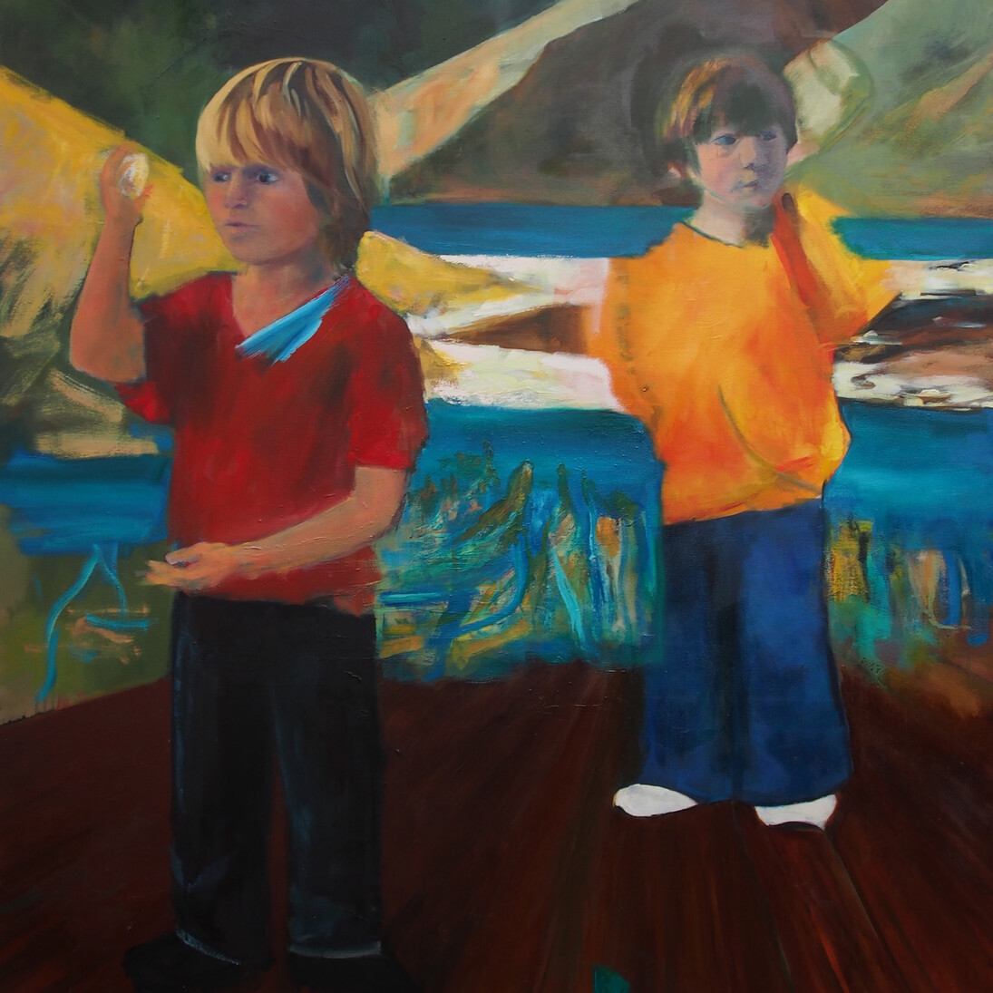 William Alexander, Milk Louts Grow Up, 2014, acrylic and oil on canvas,155 x 130 cm