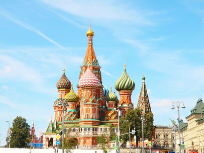 View of St. Basil’s Cathedral in Moscow, Russia