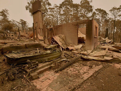 Destruction after the fires
