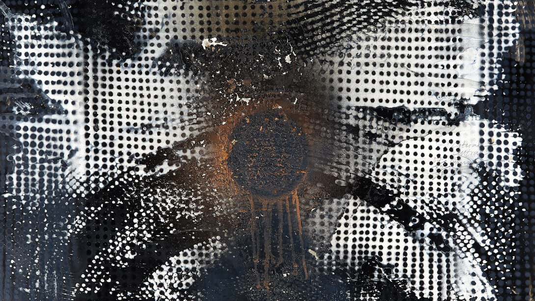 Otto Piene, Laterne Central, 1957, mixed media, 74 x 103 cm. (29.1 x 40.6 in.)