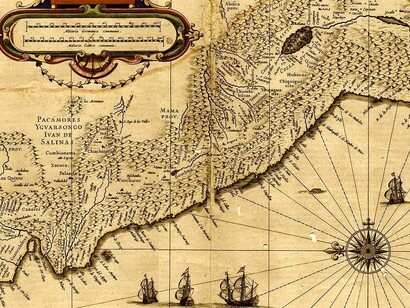 Mapa antiguo del Virreinato del Perú (incluyendo Charcas), en el que se muestra el límite austral cerca del paralelo 25º S