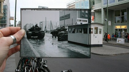 Checkpoint Charlie 1961 vs present