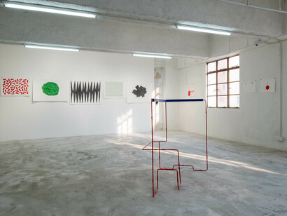 Installation view, Nabuqi, Edouard Malingue Gallery, Hong Kong, 2021. Image courtesy of Edouard Malingue Gallery.