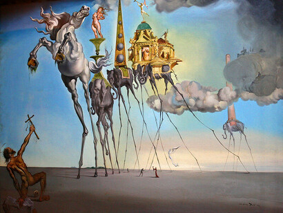 Salvador Dalí, La tentazione di Sant'Antonio, olio su tela, 1946, Museo reale delle belle arti del Belgio, Bruxelles, Belgio