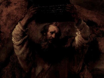 Moisés, el profeta más importante del judaísmo, también es una figura importante del cristianismo e islam, según la visión de Rembrandt (1606-1669)