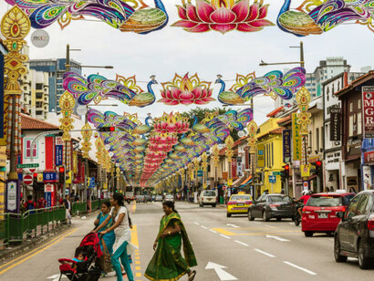 The streets of Little India, Singapore, come alive with dazzling Deepavali decorations, showcasing a burst of vibrant colors