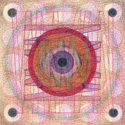 Magical night #8, coloured pencil on pape, 13 x 13 cm, Mark Weighton 2011