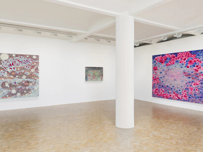Sophia Loeb, O manifesto da luz antes do amanhecer, exhibition view. Courtesy of Pippy Houldsworth Gallery