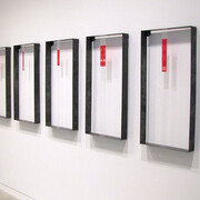 Olivia Whetung “Onjishkawigaabawin” (2015); Beads, thread, steel; Each piece 46 x 91.5cm. Image courtesy of the artist