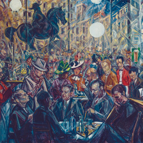 Baccio Maria Bacci  (Firenze 1888-1974) Solaria alle Giubbe Rosse, 1930-1940 olio su tela. Firenze, Galleria d'arte moderna di Palazzo Pitti