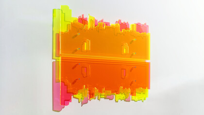 Francesco Candeloro, Linee Luce (Beirut), 2015, Taglio laser su plexiglass, 92x100x6,5 cm
