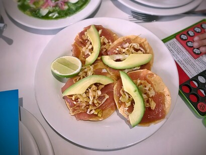 Tuna toasts, one of the many dishes offered at  Contramar