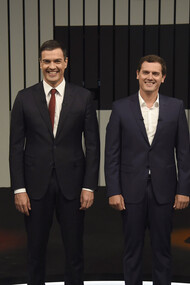 Del último debate a cuatro entre los cabezas de lista de las principales formaciones políticas españolas solo uno no repitee en las elecciones de abril: Mariano Rajoy, por entonces presidente del Gobierno y del Partido Popular