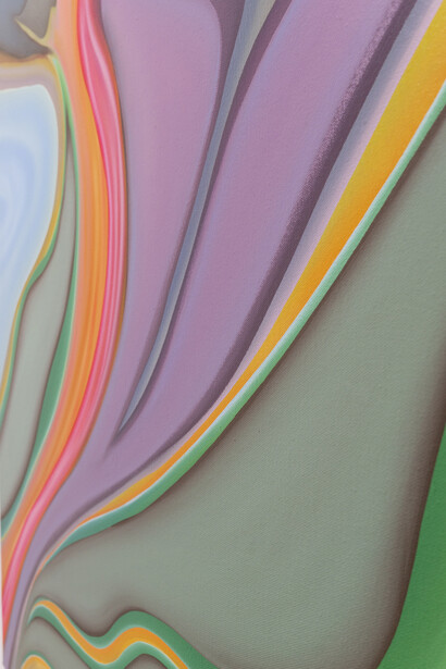 Bethany Czarnecki, Electric Geyser (detail), 2023, oil on canvas, 40x30 inches. Courtesy of Massey Klein Gallery