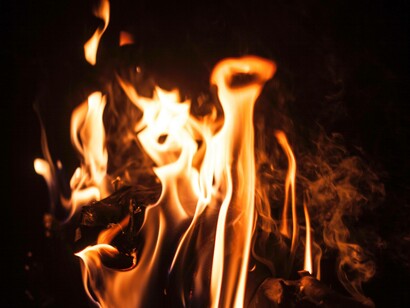 Fire burning representing heat