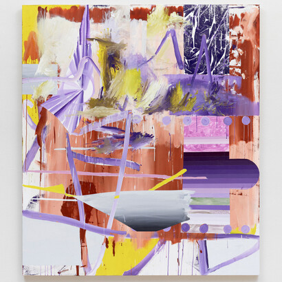 Shane Tolbert, Pencil Me In, 2023. Acrylic on canvas, 82 x 72 inches. Courtesy of McClain Gallery