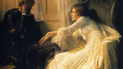 «La confesión», Frank Dicksee (1853-1928)